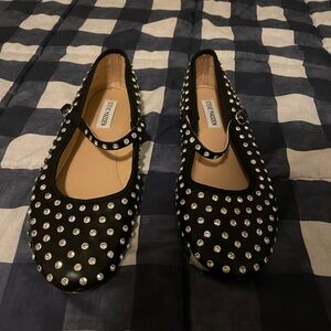 Steve Madden Black Flats with Silver Studs